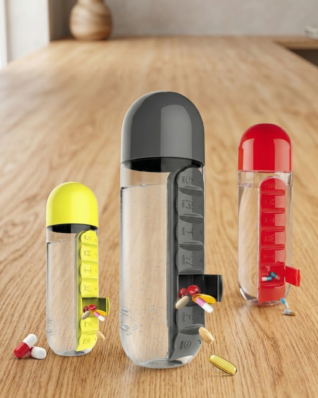 Bottle with Pill Case