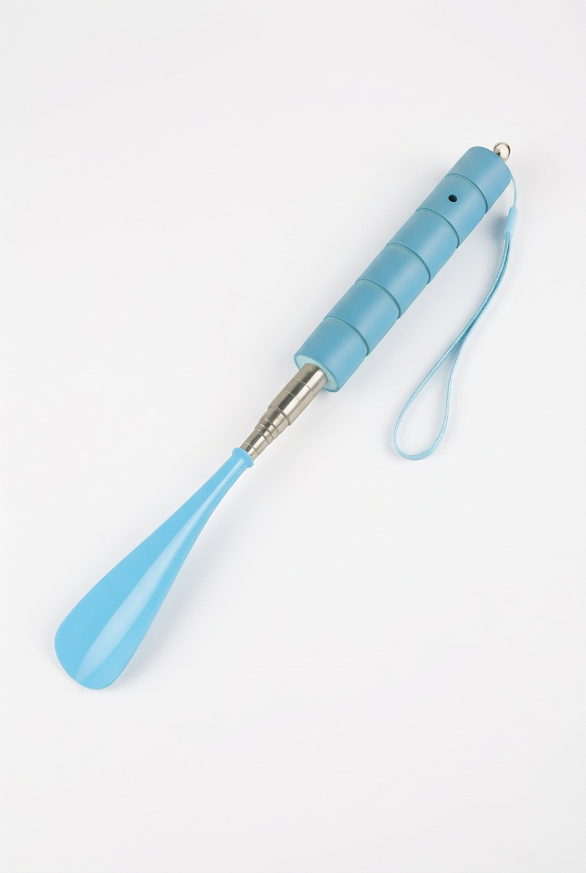 Portable shoe horn on white background