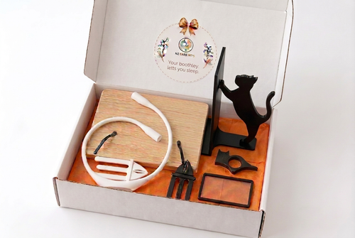 Bright Book Reading Kit in a white NZ Care Kits gift box with orange tissue, without product-name labels