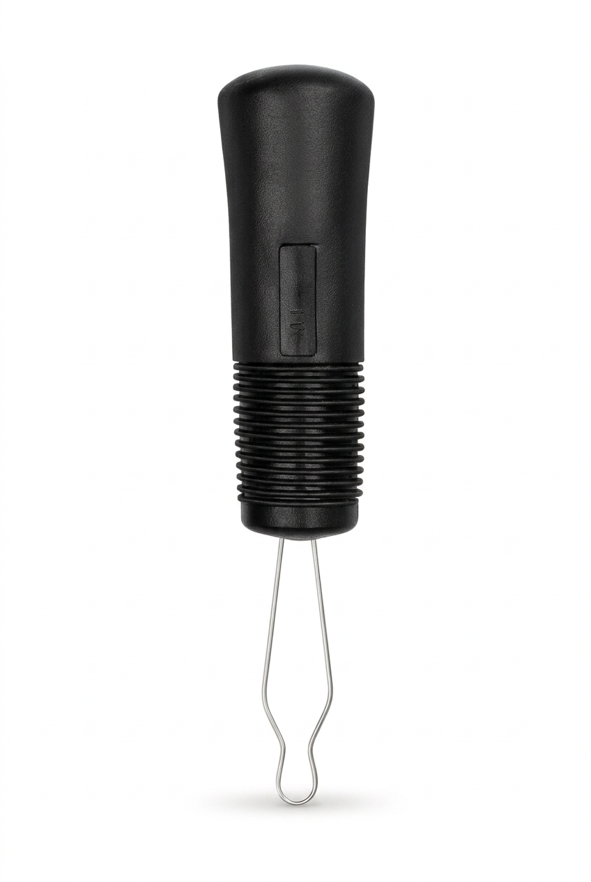 Button fastener on white background