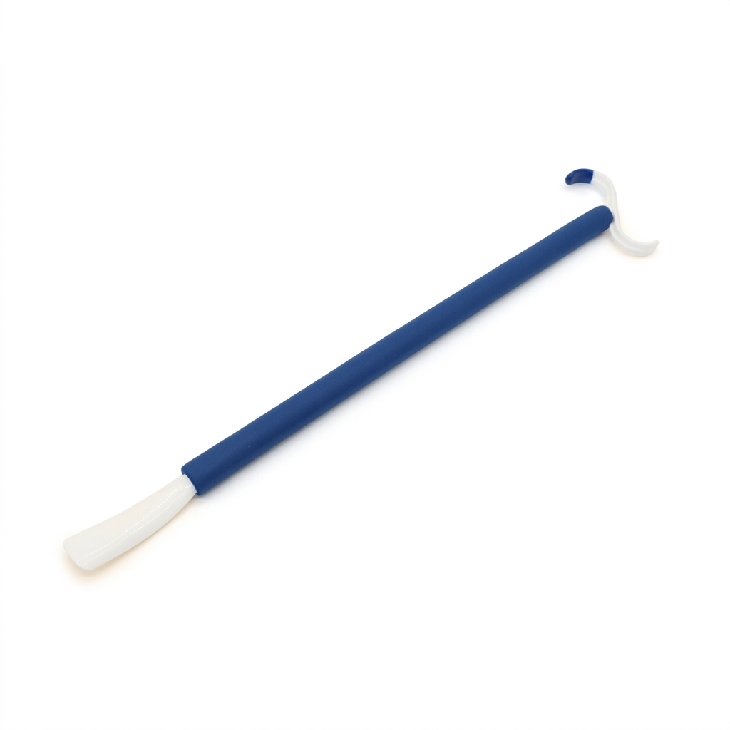 Blue and white dressing stick on a white background