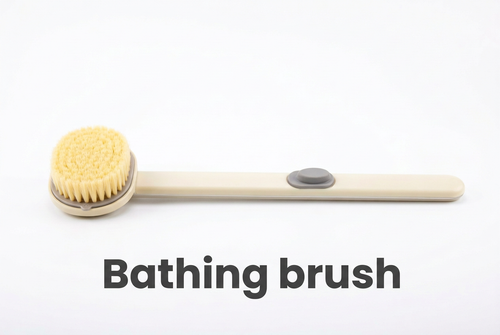 Bathing brush on white background with a bold Bathing brush label